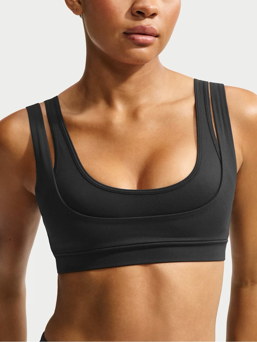 NWT NikeSKIMS Matte Double Strap Scoop Bra Small Obsidian